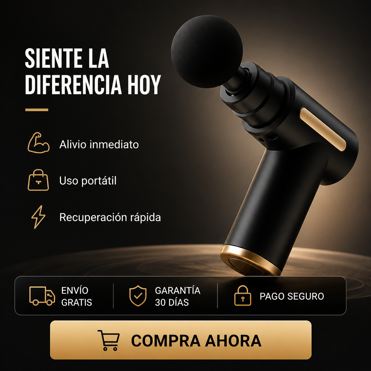 THERAGUN LITE MASAJEADOR PORTATIL 4 CABEZAS l SIENTETE LIGERO EN MINUTOS